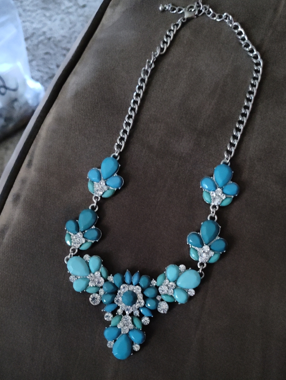 Turquoise Floral Bib Necklace - Women Jewelry